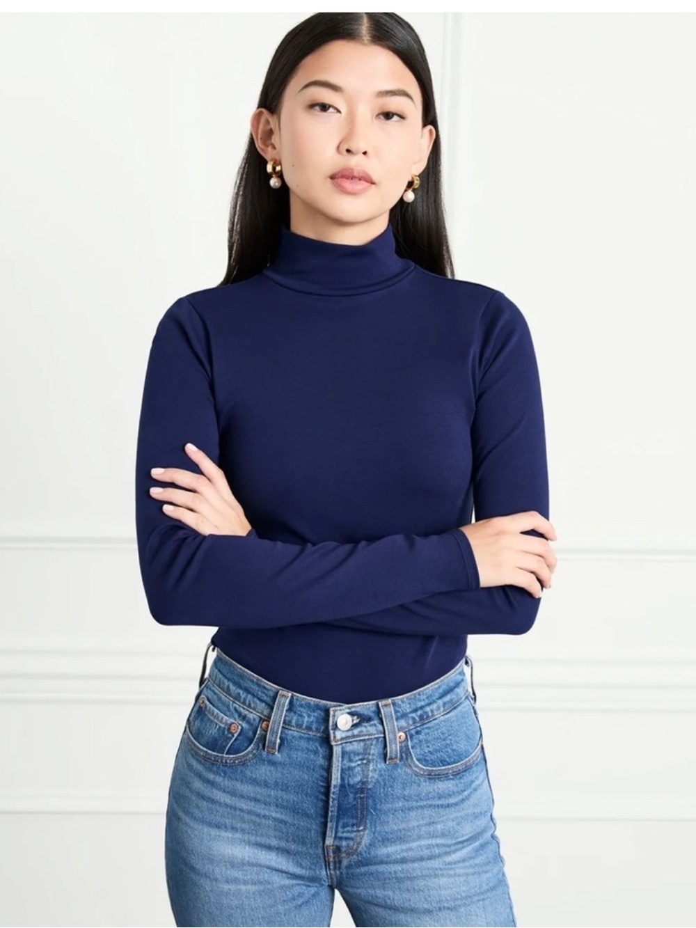 Hill house navy cotton jersey Luna long sleeve bodysuit